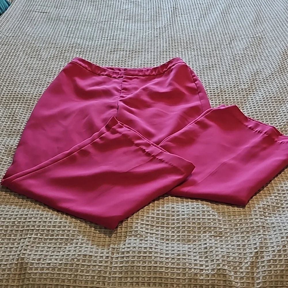 Metro Style Wide Leg Flowy Lined Womens Pants Hot Pink Sz.12 - Picture 5 of 11